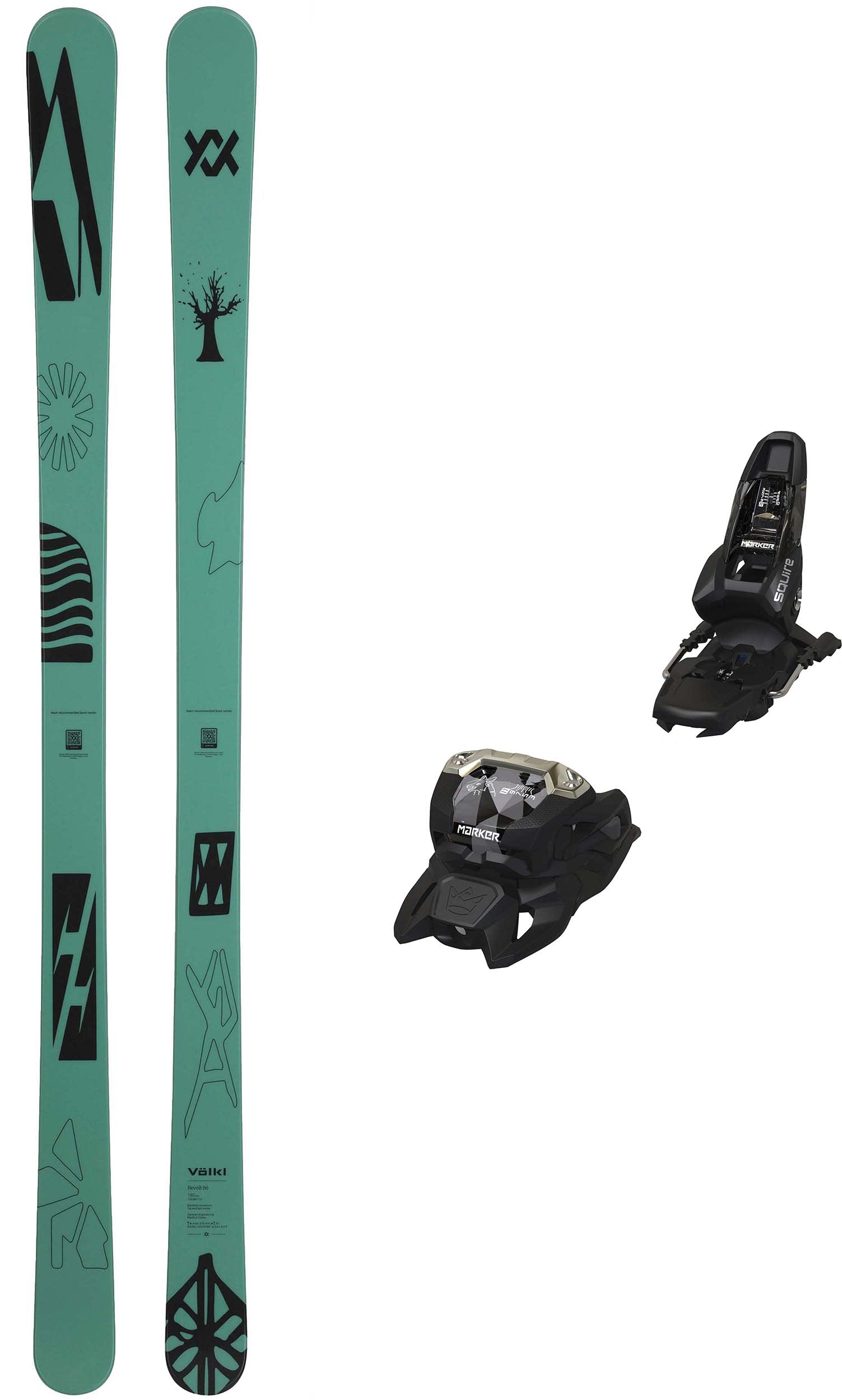 volkl revolt 87 スキー板 marker spuire 11 Völkl Revolt 86 med Marker Squire 11 Unisex
