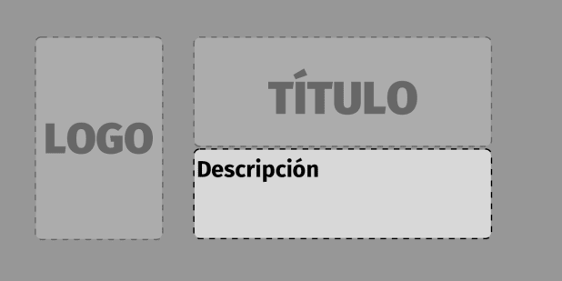 Esquema en el que se ve que la descripción queda alineada arriba a la izquierda sobre la caja de texto