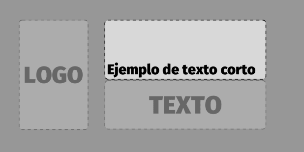 Esquema en el que se ve que el título queda alineado abajo a la izquierda sobre la caja de texto