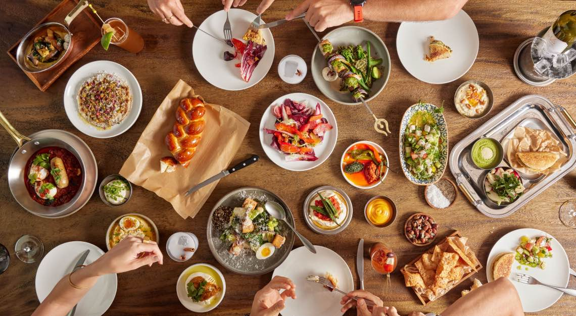 Mediterranean brunch spread