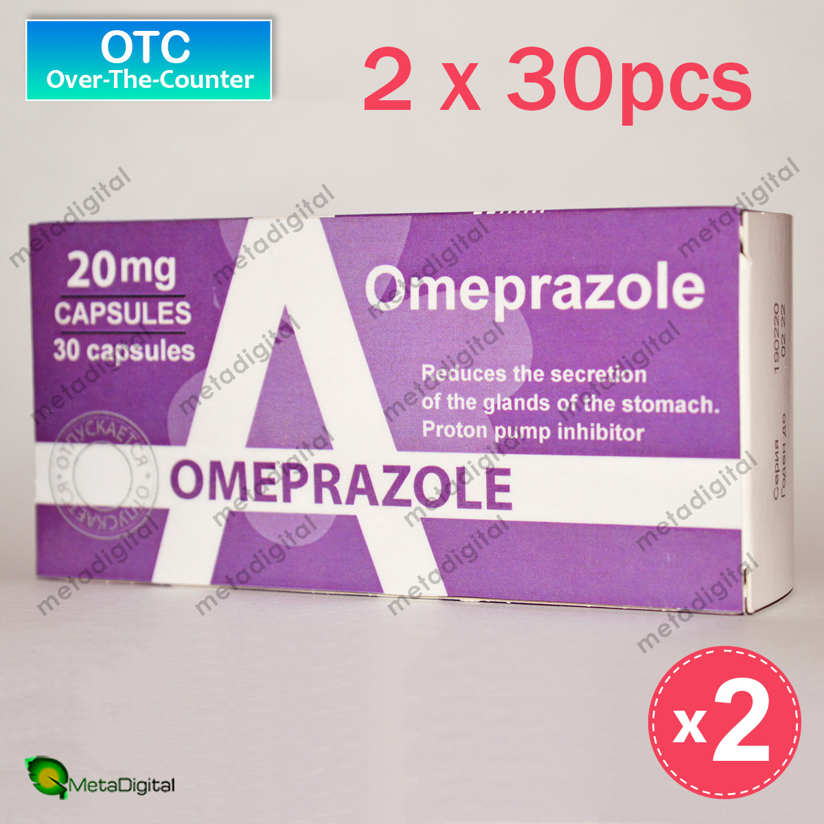 Omeprazole OTC Acid Reflux HeartBurn Reducer. Global FreeShipping 60PCS ...