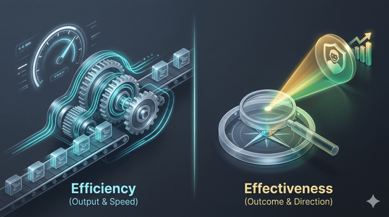 Software Engineering: Efficiency vs. Effectiveness