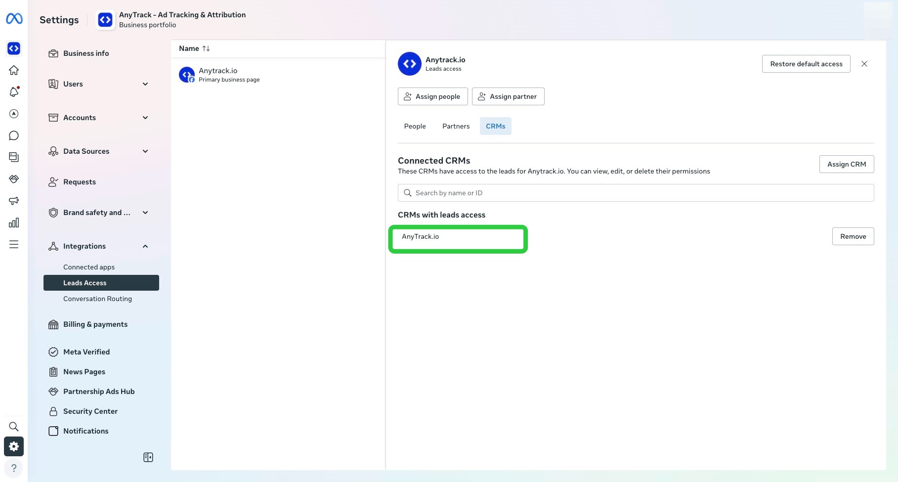 Open the CRM tab