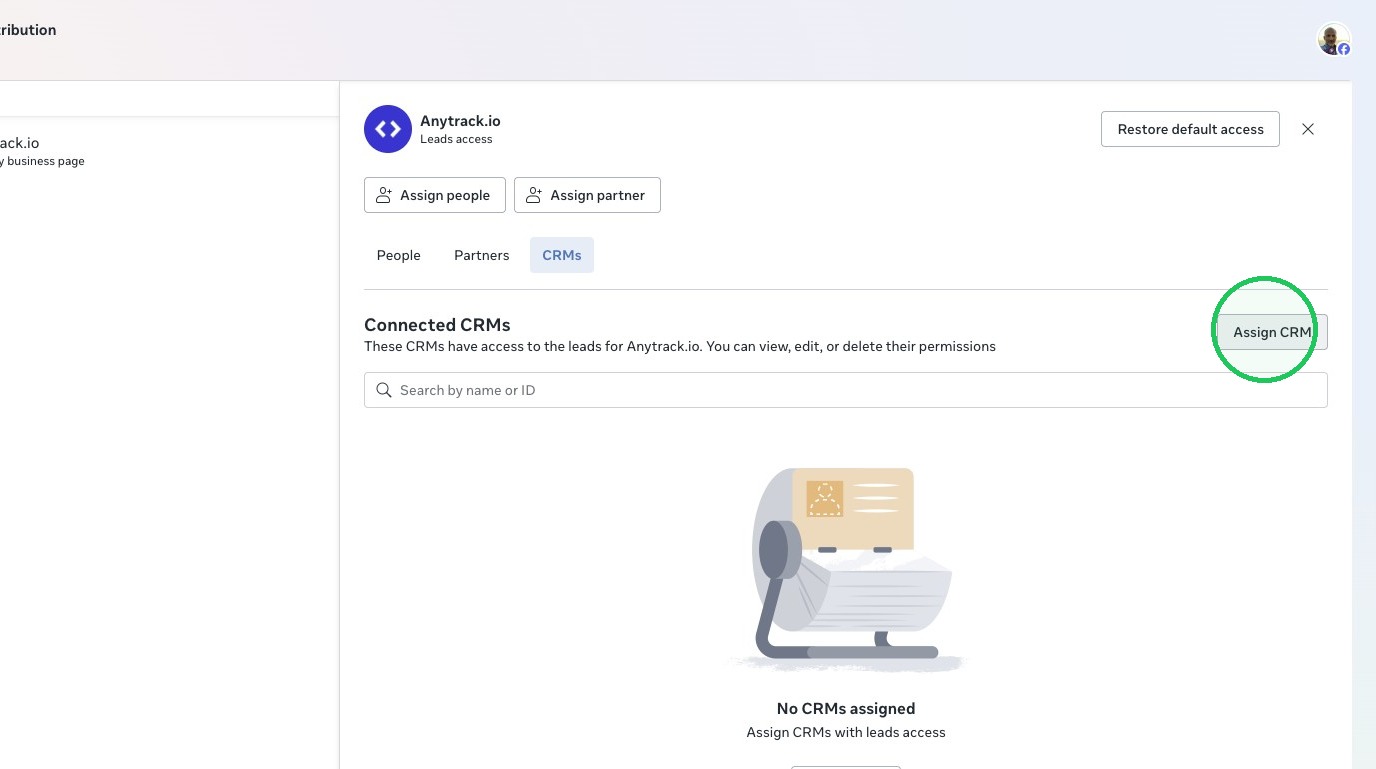 Click Assign CRM