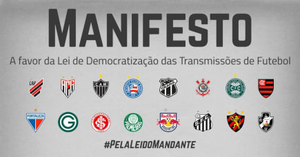 Clubes da Série A do Brasileirão demonstram apoio a MP que altera as regras de transmissão das partidas