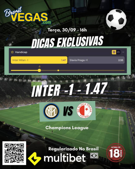 Dica Inter x Slavia Praga - Champions League 30/09