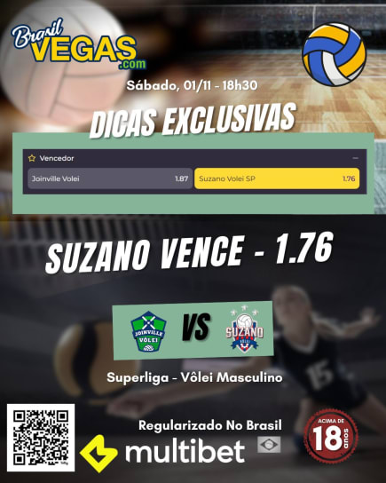 Dica de Aposta Joinville x Suzano – Palpite Superliga Vôlei Masculino 01/11