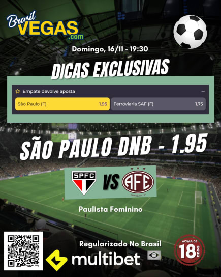 Dica de Aposta São Paulo x Ferroviária – Palpite Campeonato Paulista Feminino 16/11