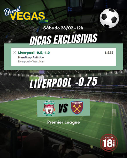 Dica de Aposta Liverpool x West Ham – Palpite da Premier League 28/02