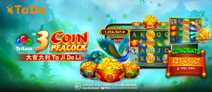 3 Coin Golden Peacock leva jackpots e rolos expansivos ao novo jogo da TaDa Gaming