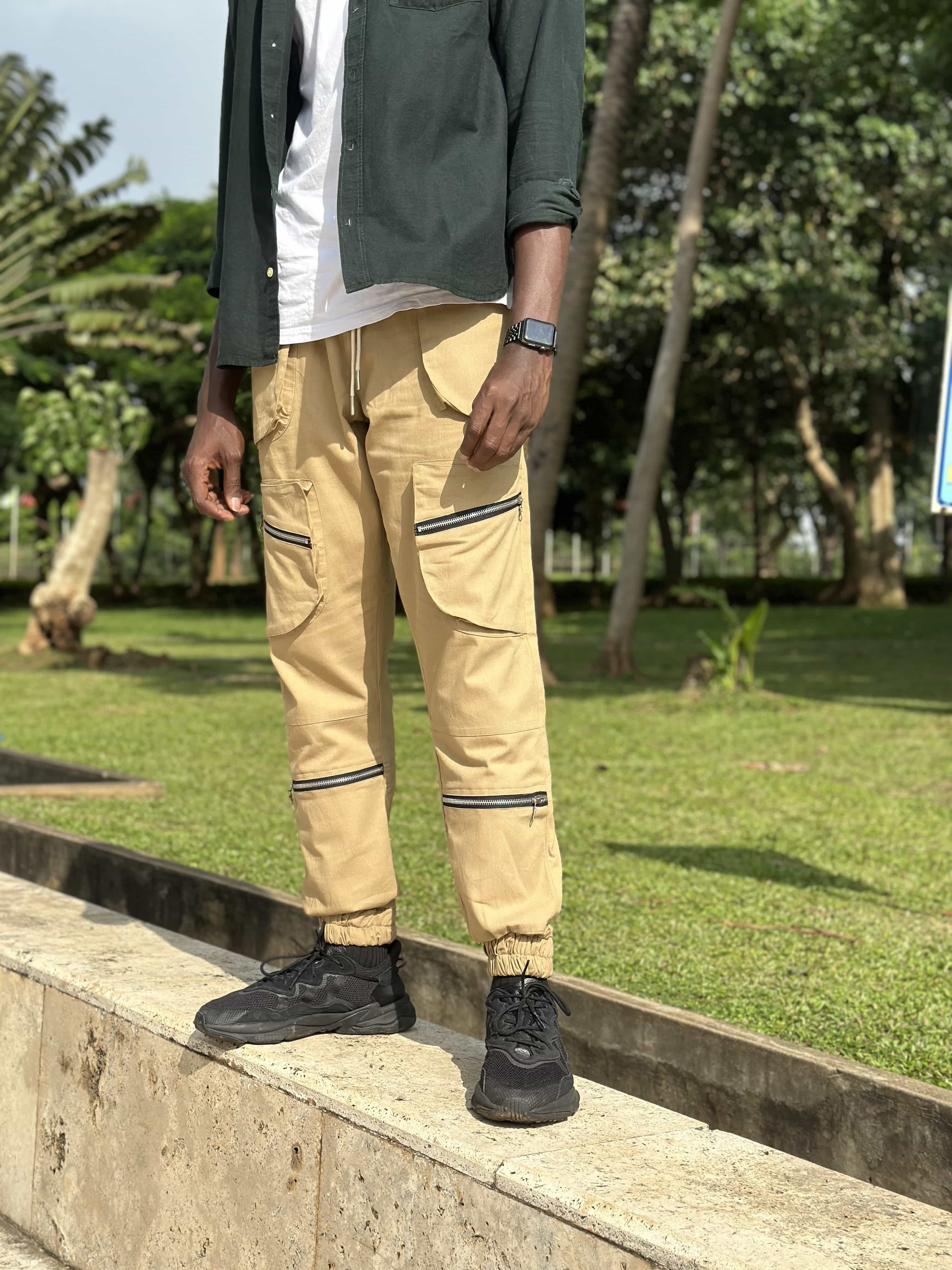 Zipped out pants - Flax
