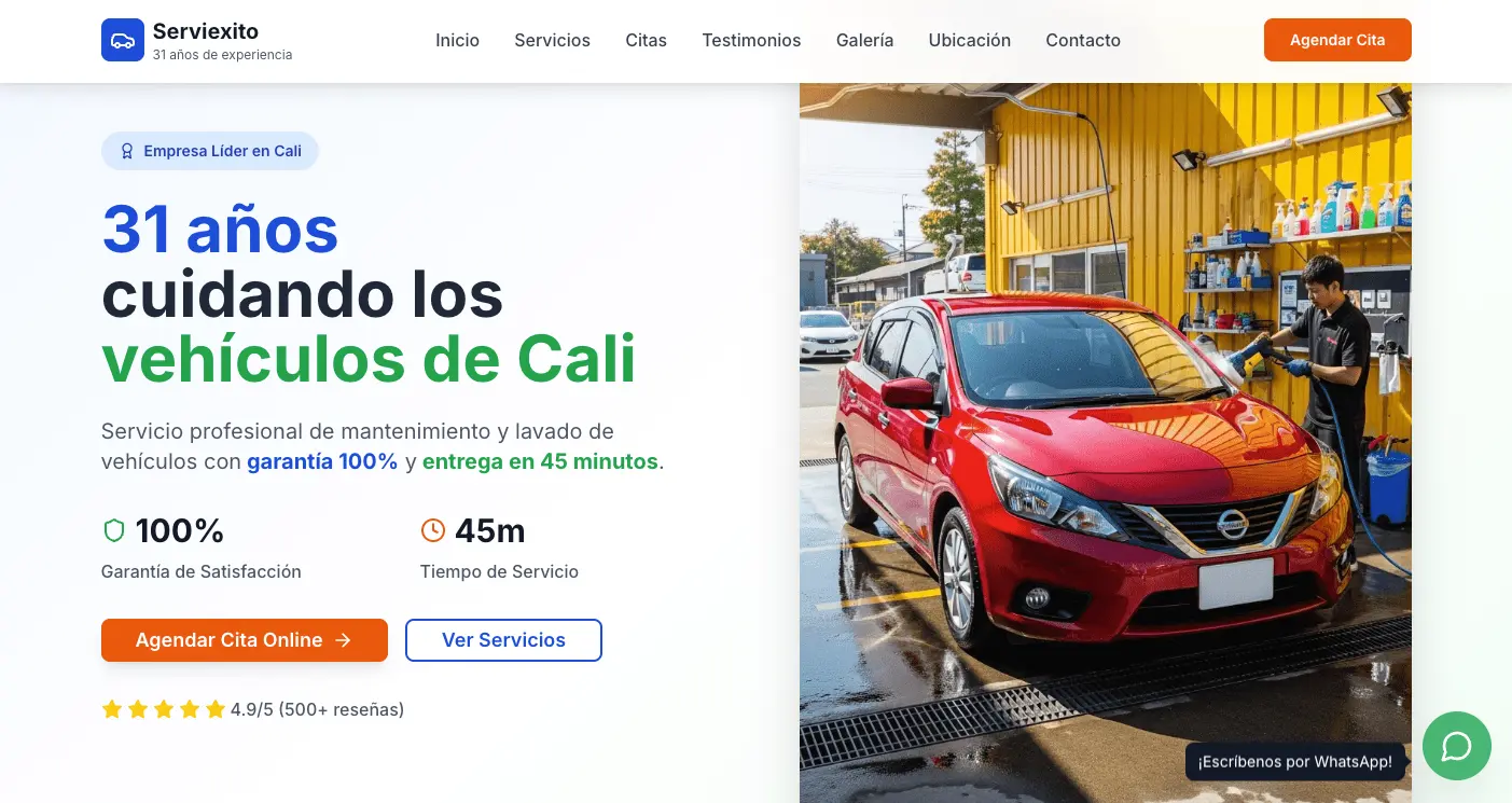 Serviexito Landing Page