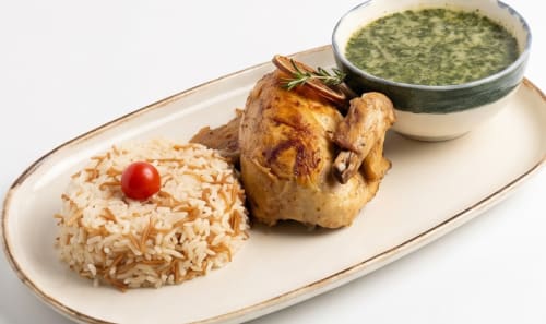 Chicken molokhia at Apri
