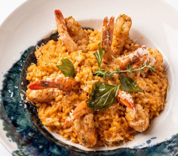 Shrimp risotto at Apri