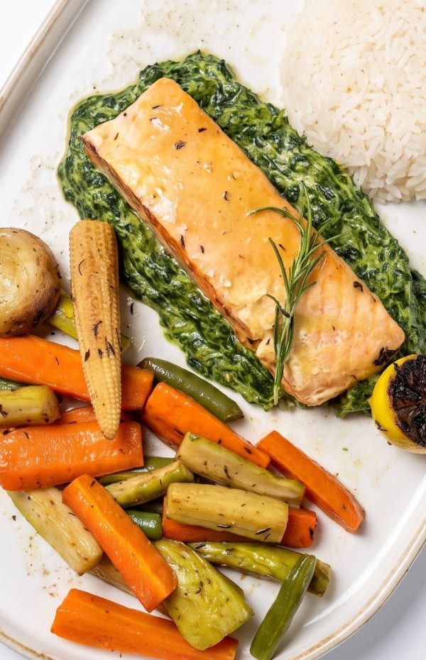 Grilled salmon at Apri