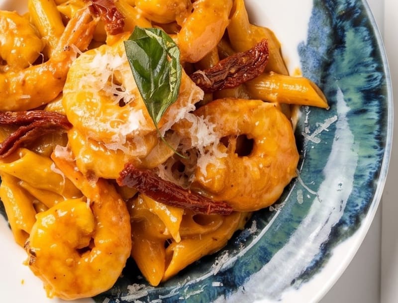 Shrimp pasta at Apri
