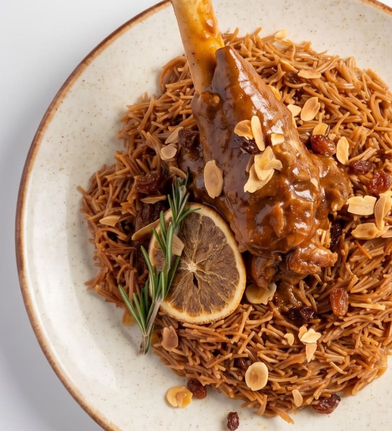 Lamb shank with vermicelli at Apri