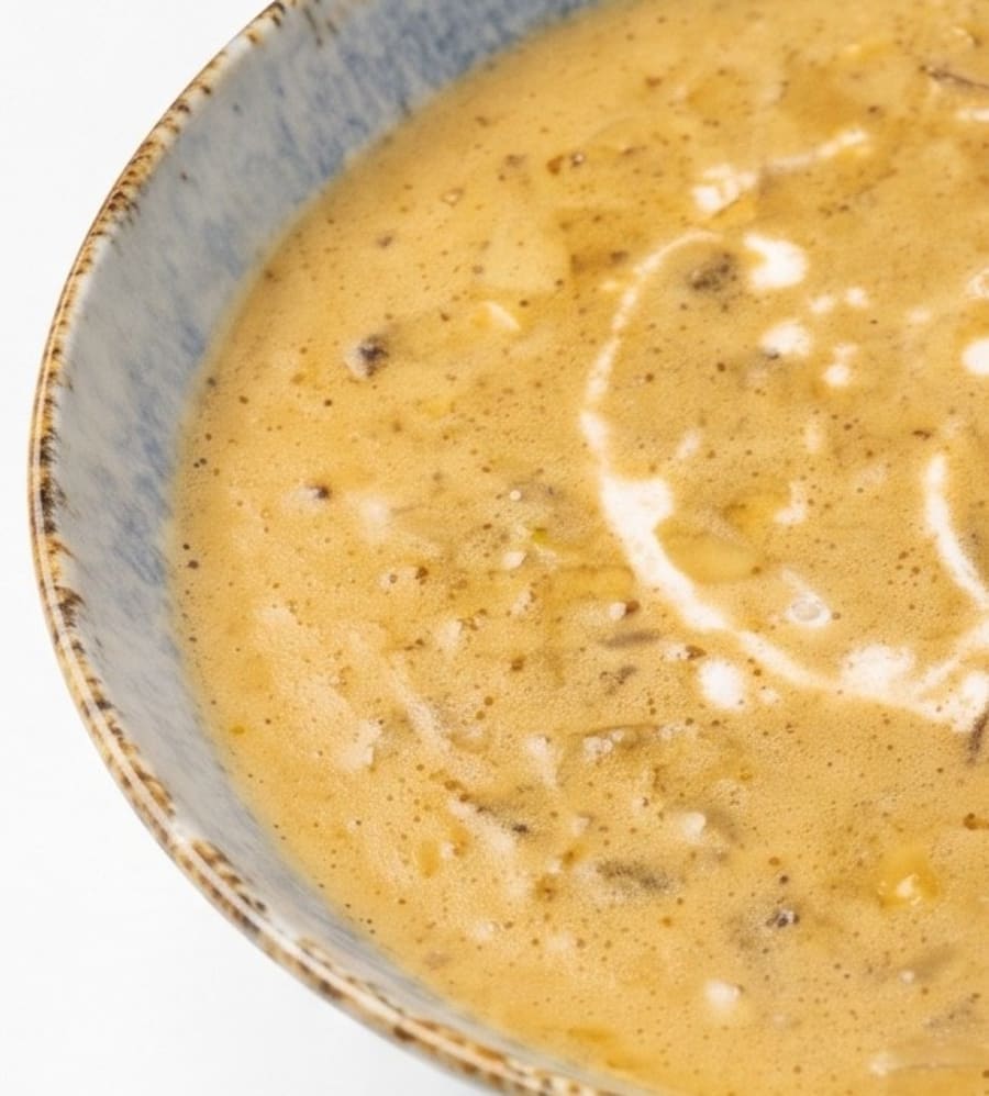 Creamy mushroom soup at Apri