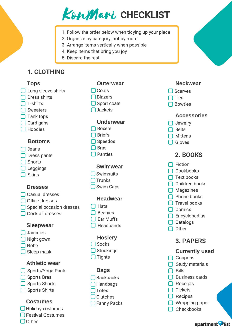 declutter checklist pdf