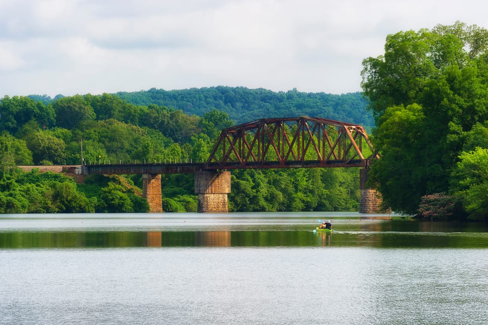 View from the shores of Melton Lake Park in Oak Ridge - best places to live in Tennessee