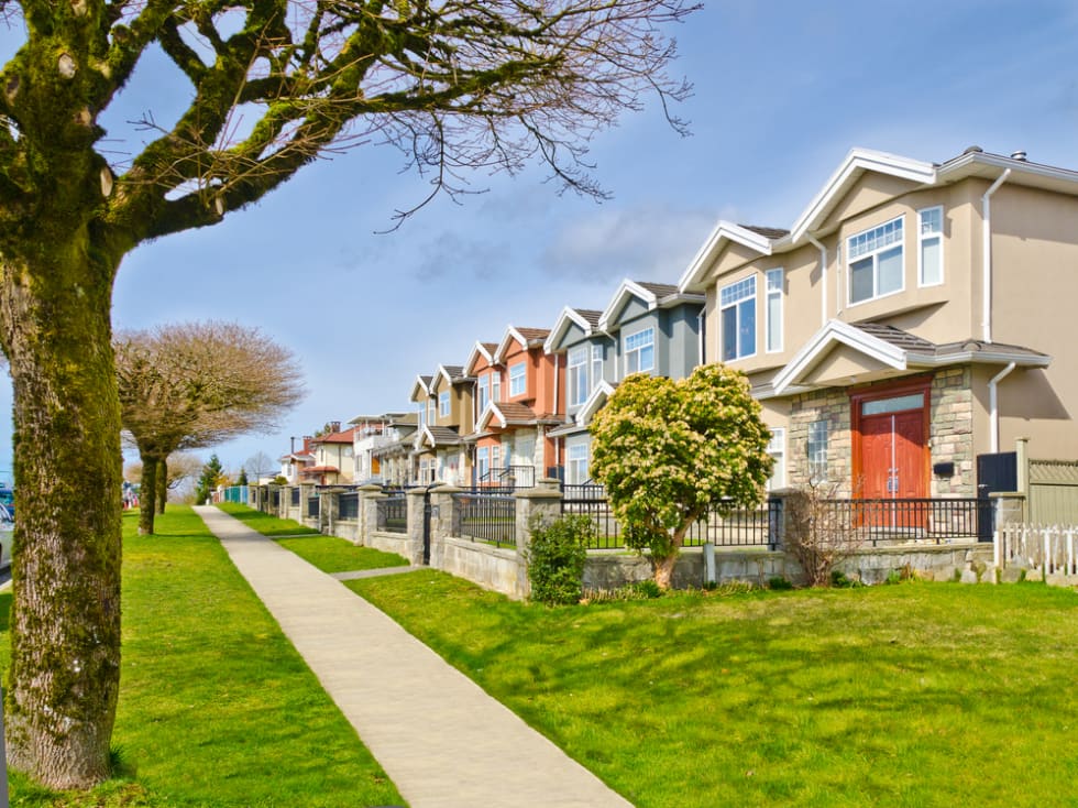 Street of new affordable houses