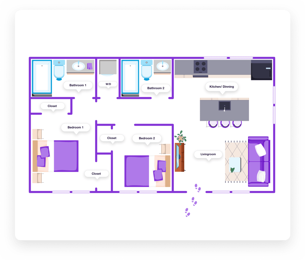 800 Square Foot Apartment Floor Plan