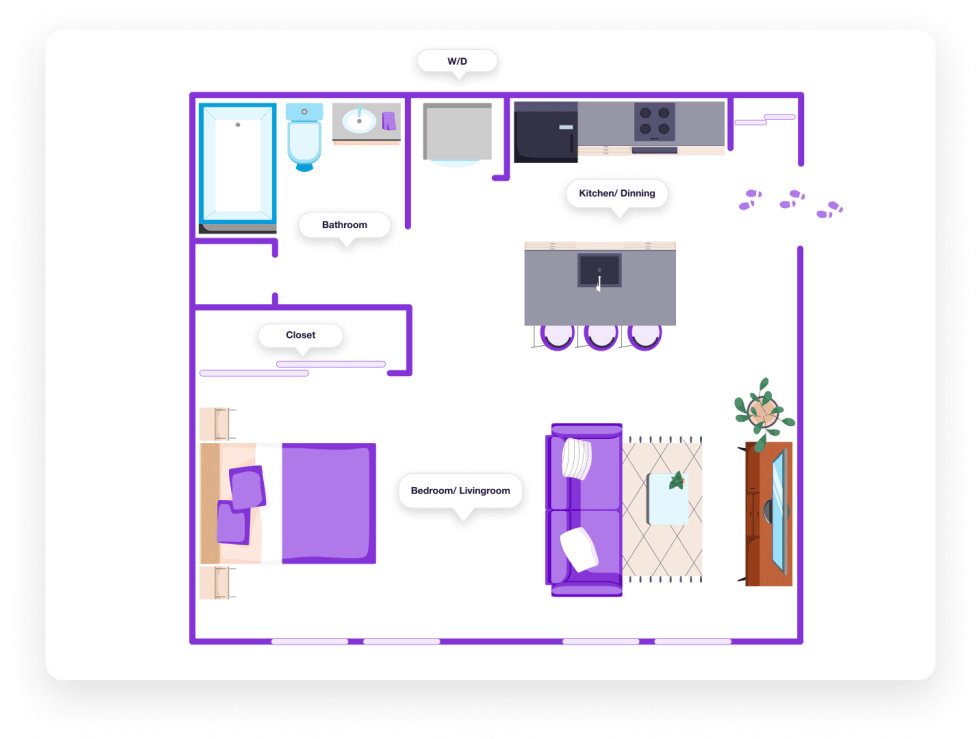 Studio Apartment Floor Plan 