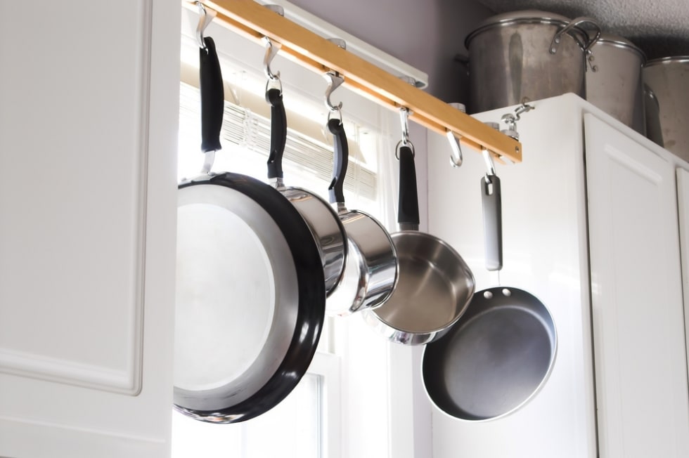 hanging pots and pans