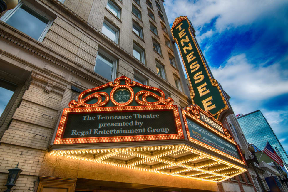 Facade of the Tennessee Theater in Knoxville, TN