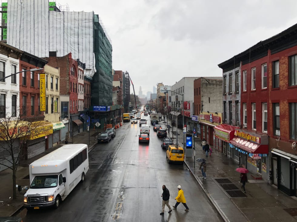 Rainy street in Clinton Hill