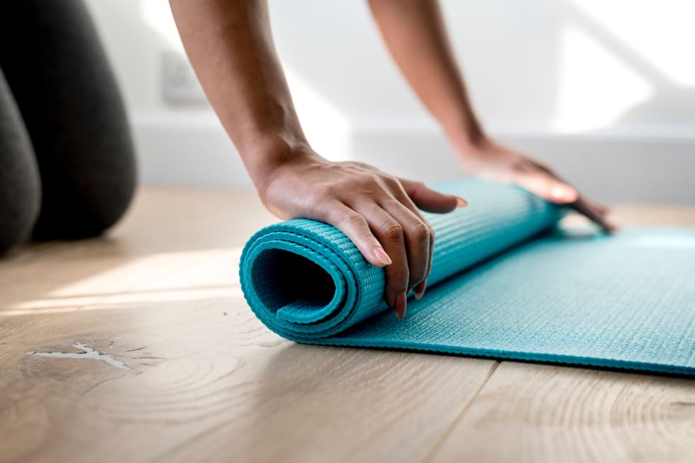 Home gym. Yoga mat