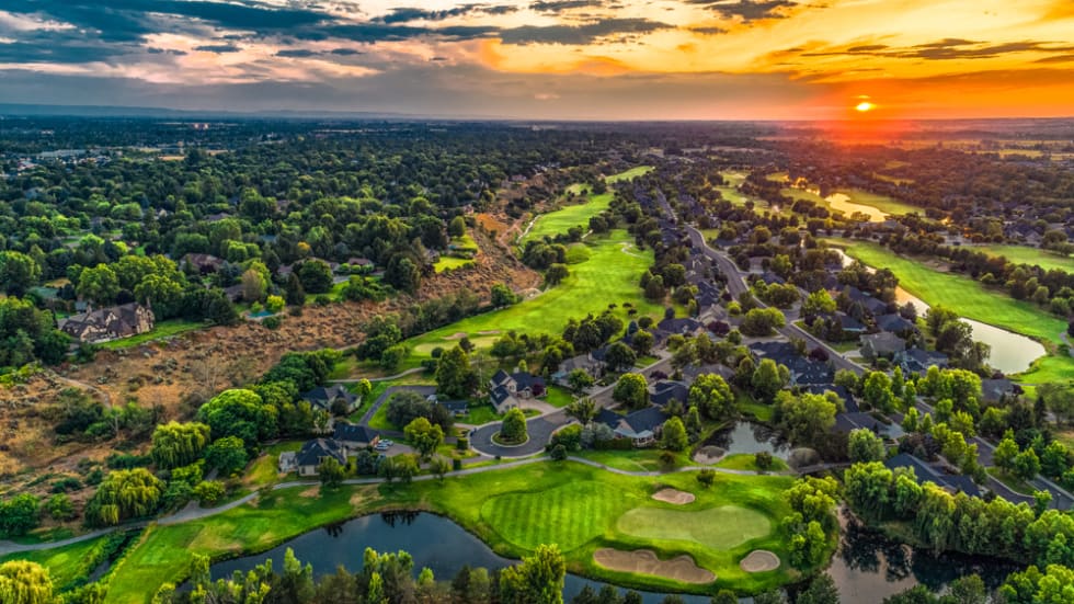  Fall Colors Over Boise - Sunset Gold