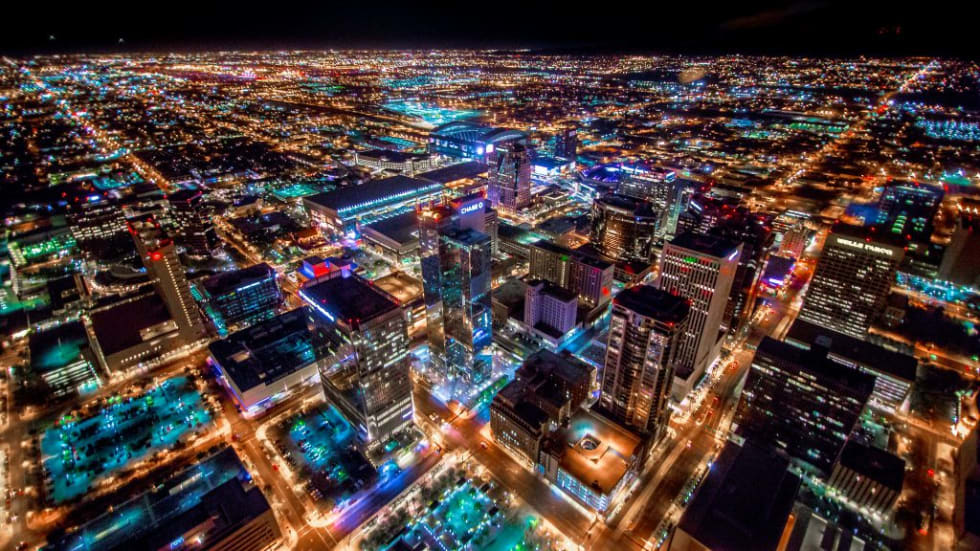 Downtown Phoenix Aerial View