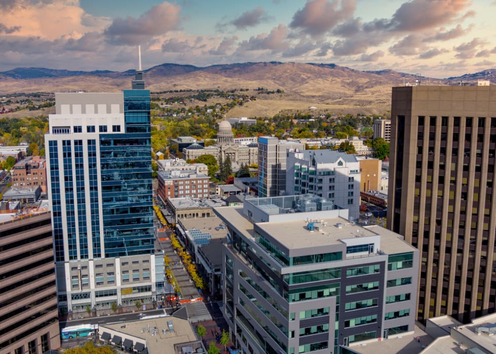  Idaho state capital with some of downtown Boise