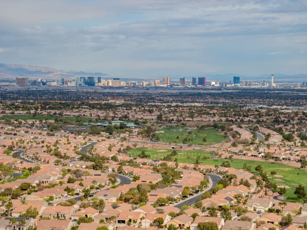  Beautiful residence area of MacDonald Ranch with the strip view at Henderson, Nevada