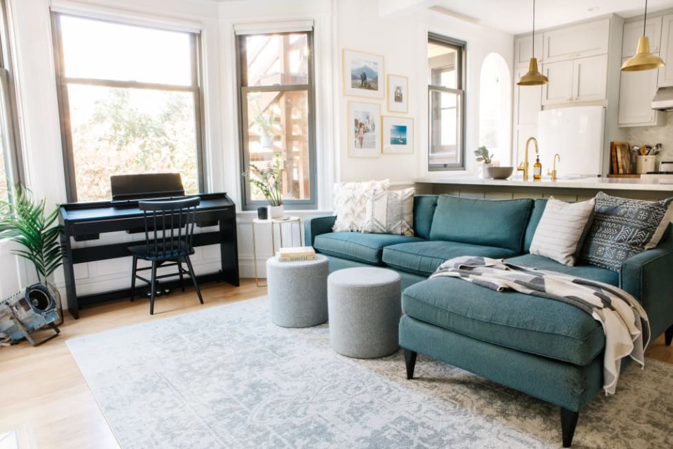 teal sectional