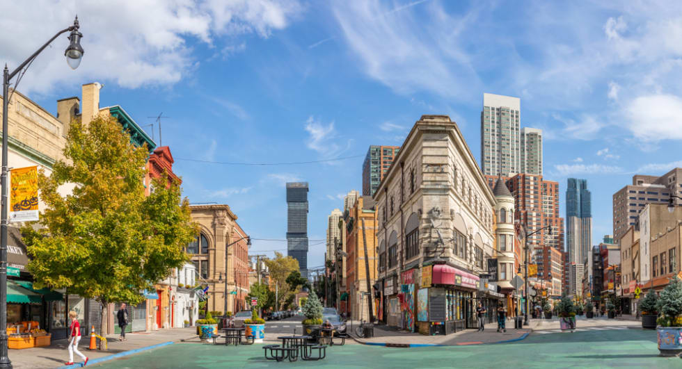 Square in downtown Jersey City, New Jersey