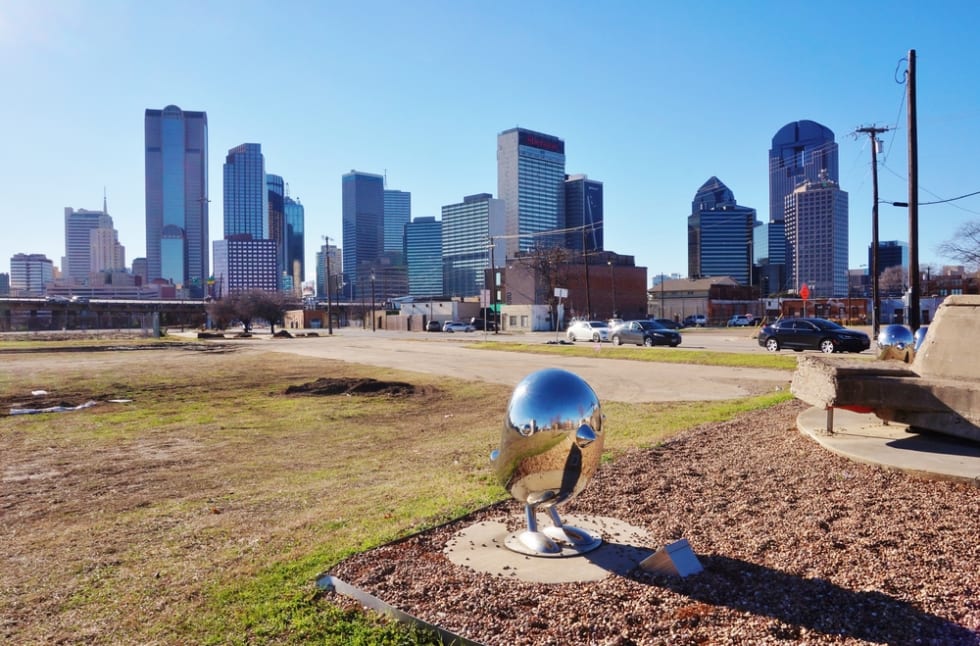 The Deep Ellum neighborhood in Dallas, an arts and entertainment district near downtown