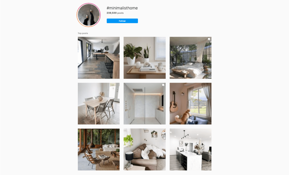 #MinimalistHome Instagram 