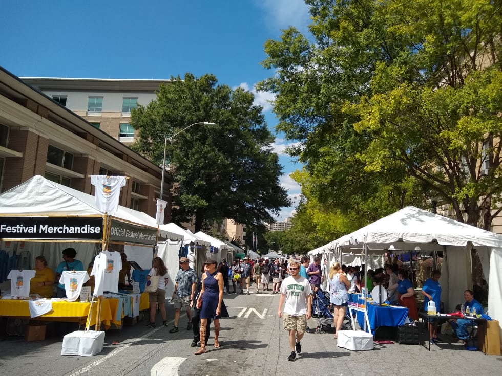 downtown Decatur during their annual book fair/ book festival. - best neighborhoods in Atlanta