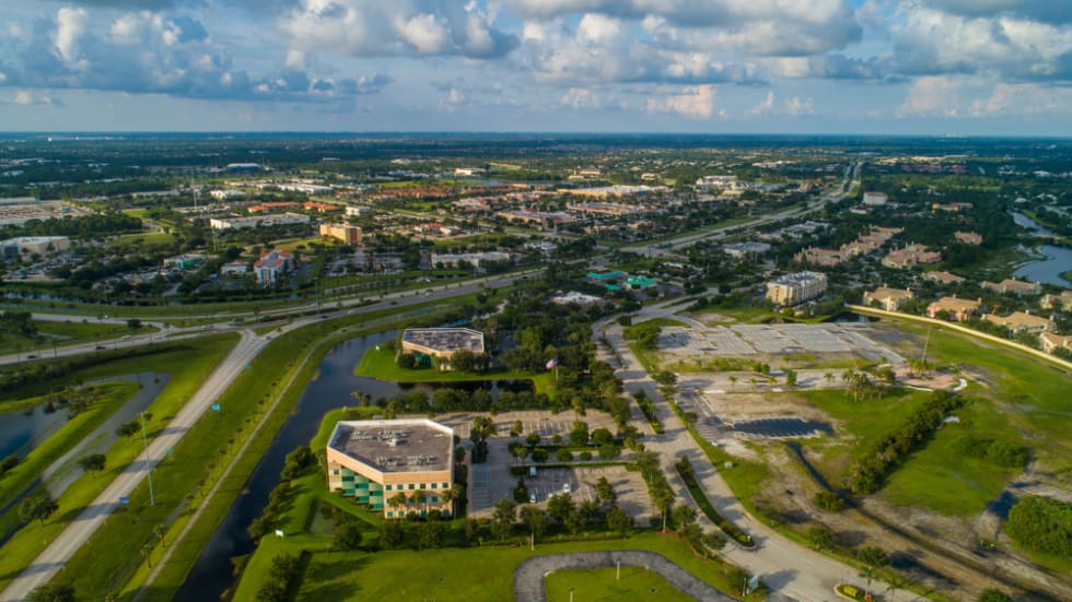  Aerial drone image of Port St Lucie Florida USA