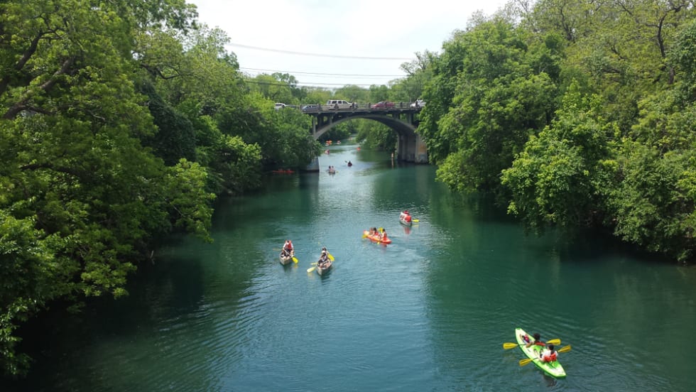 Kayakers in Lady Bird Lake