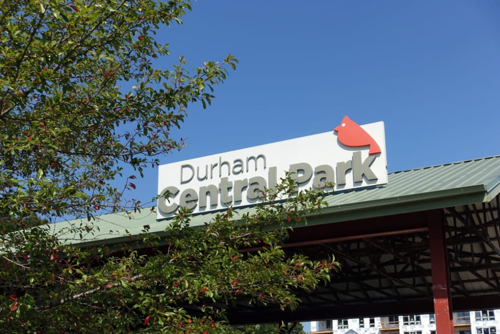 Durham Central Park, where artists and farmers gather to sell their goods