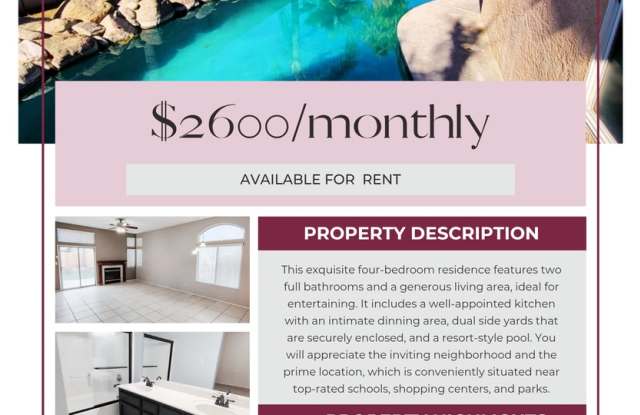 MODERN LIVING- 4 bed Single family with private pool