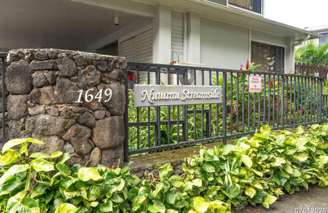 2BR/1.5BA/2PKG in Nuuanu Streamside. Gated community across Liliuokalani Gardens.