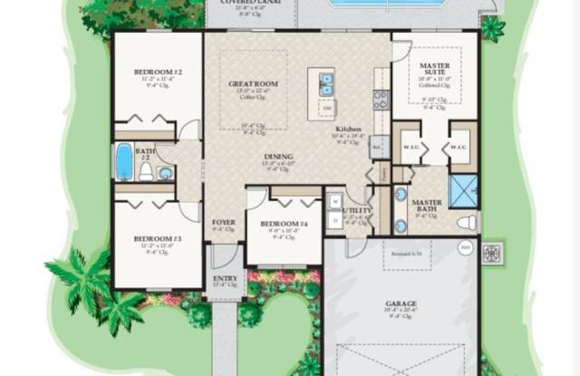 Brand new 4 bedroom 2 bath-2 car garage-SW LEHIGH ACRES