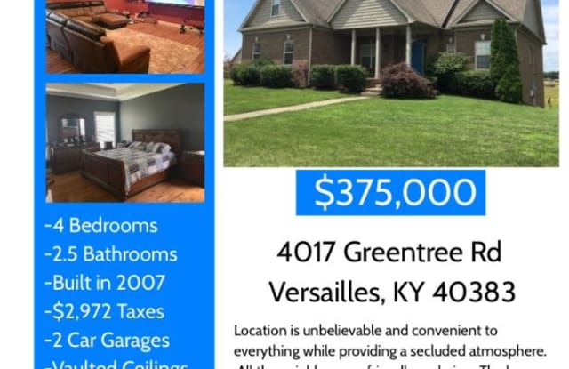 4017 Greentree Rd - 4017 Greentree Road, Versailles, KY 40383