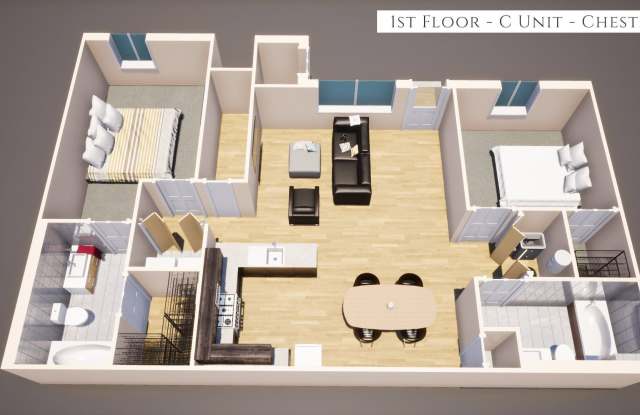 Chestnut - 2Br/2Ba Rental Home - First Floor