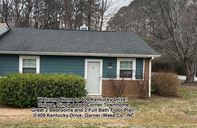 $1250!! Great Garner 2 Bedroom, 2 FULL Bath Single Level Corner Townhome! - 409 Kentucky Drive, Garner, NC 27529