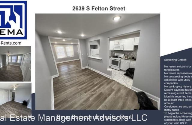 2639 S Felton Street - 2639 South Felton Street, Philadelphia, PA 19142